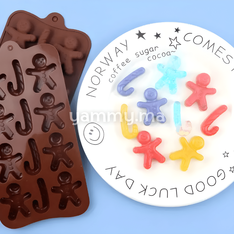 Moule Silicone à Chocolat 8 Gingembres xmas noel Moule Silicone à Chocolat 8 Gingembres xmas noel