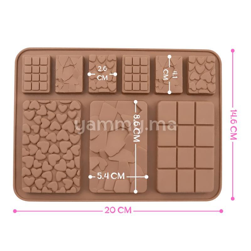 Moule Silicone 9 Mini Tablettes Chocolat Moule Silicone 9 Mini Tablettes Chocolat