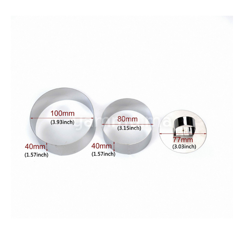 SET. 2 Moule en Inox a Mousse Individuel Rond SET. 2 Moule en Inox a Mousse Individuel Rond