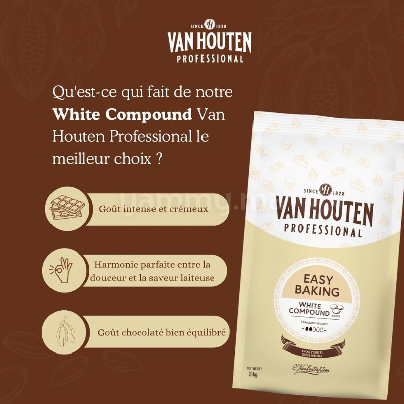 Pistoles de Sucre Chocolaté Pâte à Glacer Blanc 2kg - Van Houten