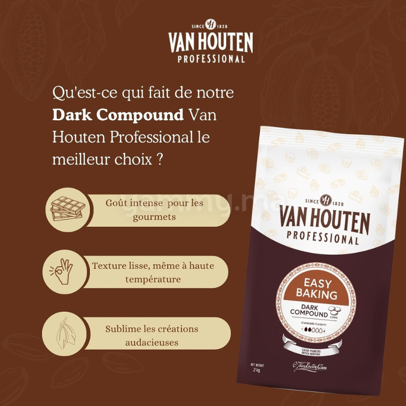 Pistoles de Sucre Chocolaté Pâte à Glacer Noir 2kg - Van Houten