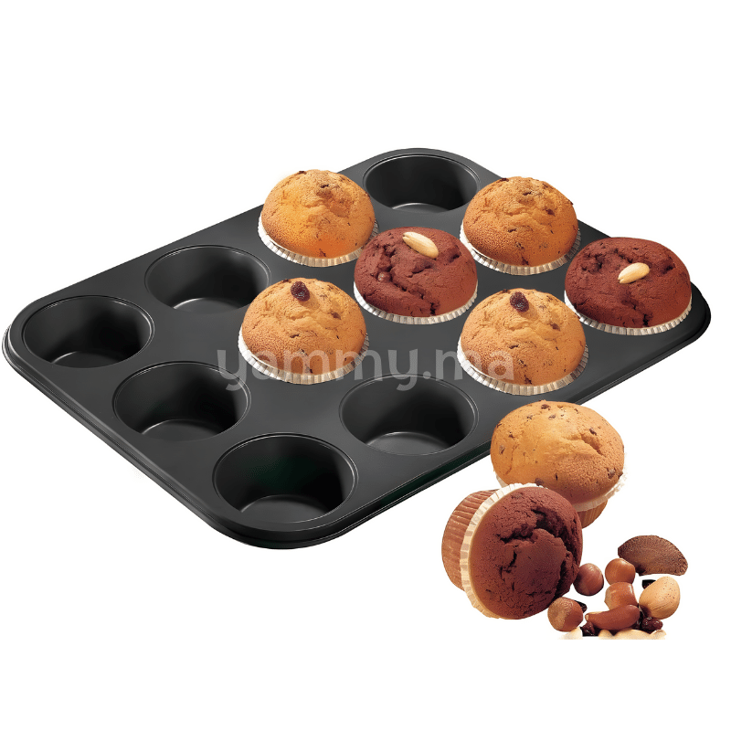Moule Anti Adhésif à 12 Muffins Cupcakes "Moka" 35CM - Ibili 820501 Moule Anti Adhésif à 12 Muffins Cupcakes "Moka" 35CM - Ibili 820501