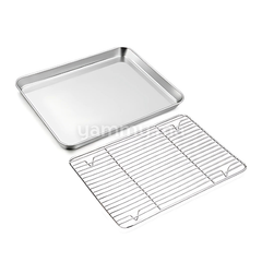 Plat à Four avec Grille en Inox 23.5x15.5 cm - Lacor 15563