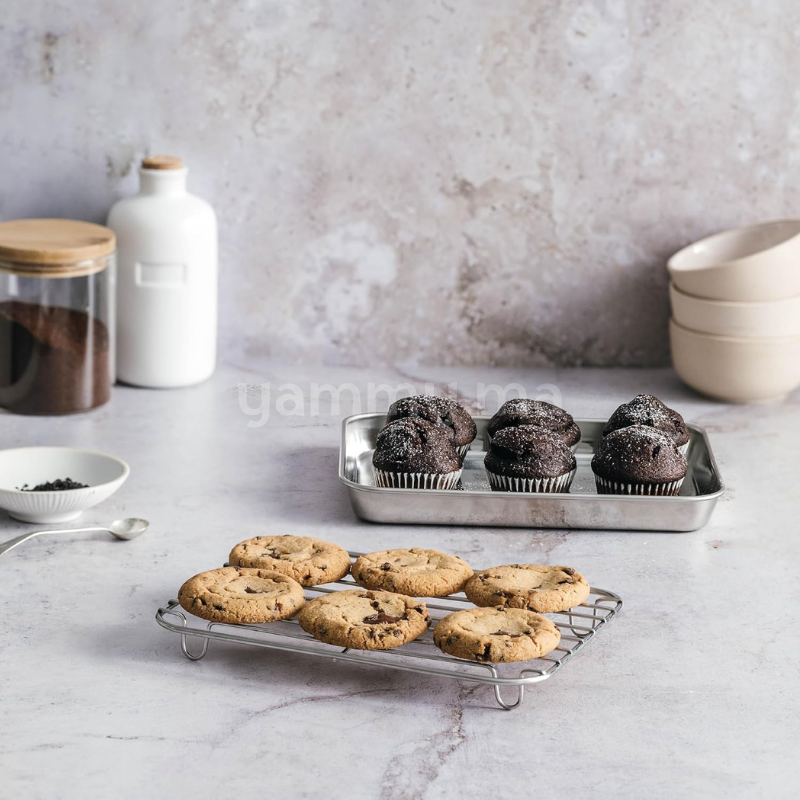 Plat à Four avec Grille en Inox 23.5x15.5 cm - Lacor 15563 Plat à Four avec Grille en Inox 23.5x15.5 cm - Lacor 15563