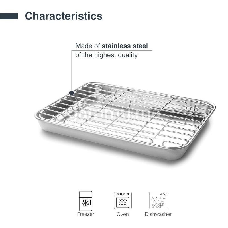Plat à Four avec Grille en Inox 23.5x15.5 cm - Lacor 15563 Plat à Four avec Grille en Inox 23.5x15.5 cm - Lacor 15563