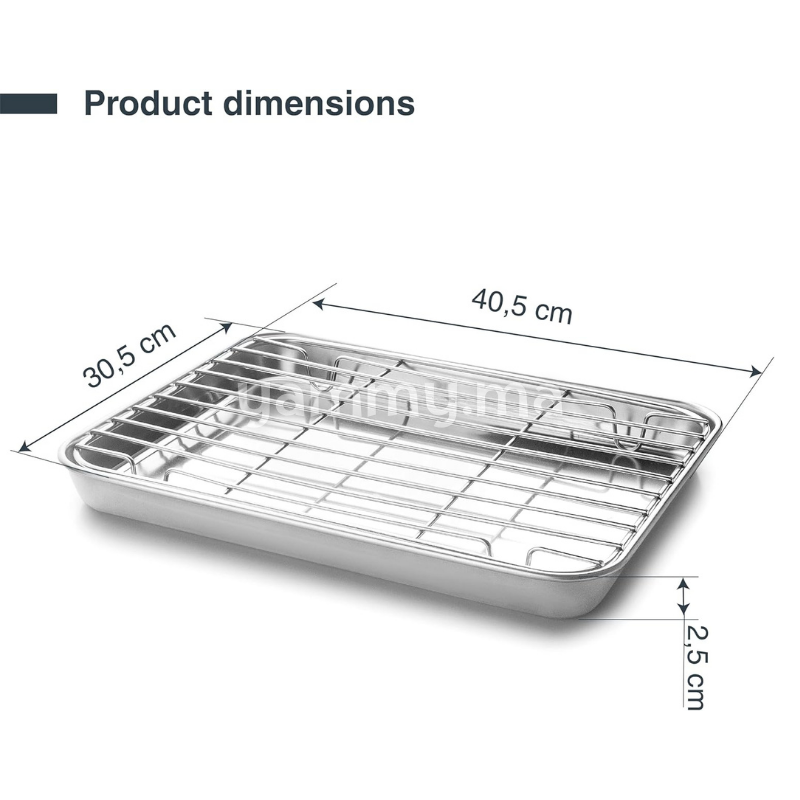Plat à Four avec Grille en Inox 40.5x30.5 cm - Lacor 15567 Plat à Four avec Grille en Inox 40.5x30.5 cm - Lacor 15567