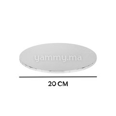 Présentoir et Support Gâteau Cake Board Rond Ø 20 cm Argent