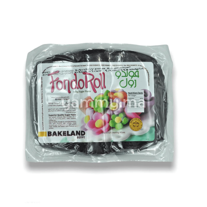 Pâte à Sucre Noir FondoRoll 1Kg - Bakeland