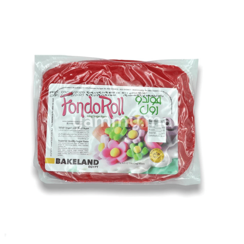 Pate A Sucre Rouge Pâte à Sucre Rouge Bordeaux Funcakes 24 Pâte à Sucre Rouge FondoRoll 1Kg - Bakeland