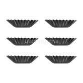 SET. 6 Moules à Tartelette Ovales Antiadhésifs 7.7 x 4.5 x H 1.9 cm