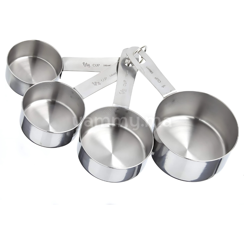 SET. 4 Casseroles à Mesurer en Inox