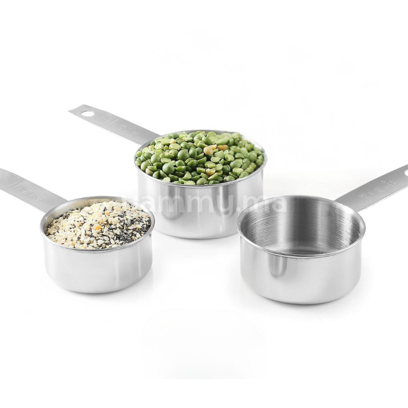 SET. 4 Casseroles à Mesurer en Inox
 SET. 4 Casseroles à Mesurer en Inox