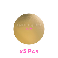 Support Gâteau Carton Rond Or Ø 18 cm x5 pcs