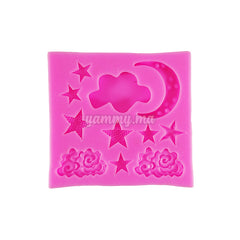 Moule Silicone Thème Nuages et d'étoiles lunaires