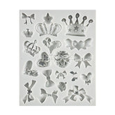 Moule Silicone Noeuds, Coeurs et Couronnes