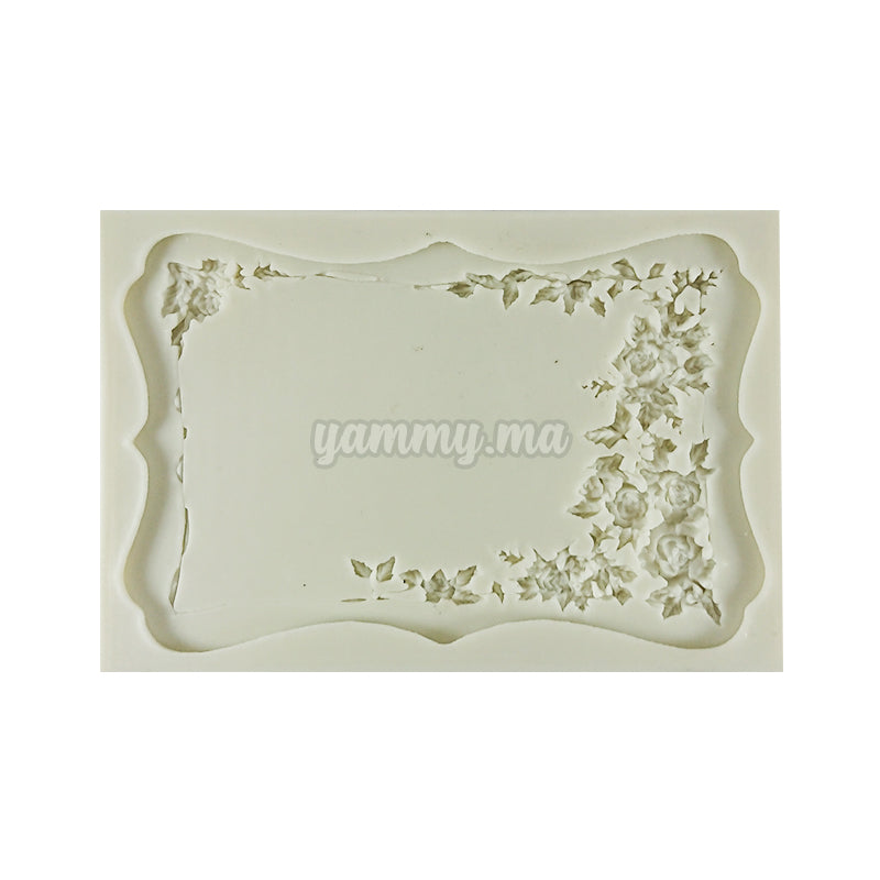 Moule Silicone Cadre Vintage avec Fleurs