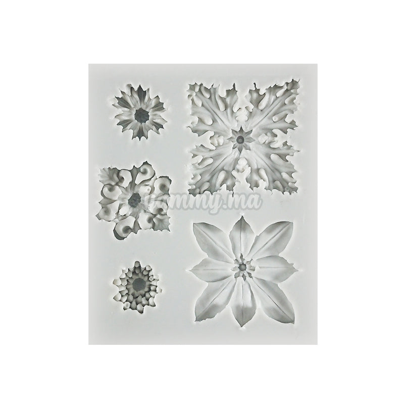 Moule Silicone 5 Fleurs