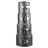 Ens. de 4 Moules à Charnière Rond 12/14/16/18*H 10.5 cm