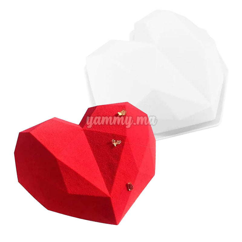 Moule Silicone 3D Coeur Géométrique Moule Silicone 3D Coeur Géométrique