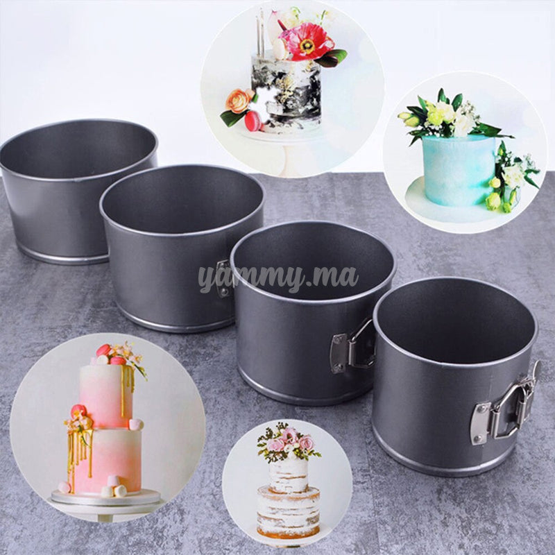 Ens. de 4 Moules à Charnière Rond 12/14/16/18*H 10.5 cm Ens. de 4 Moules à Charnière Rond 12/14/16/18*H 10.5 cm