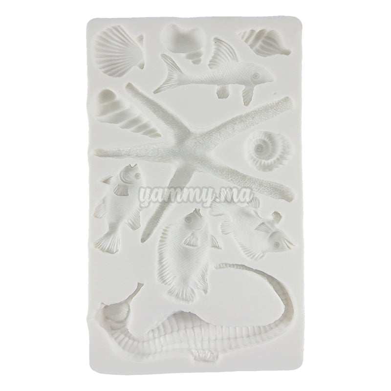 Moule Silicone Poissons et Fruits de Mer