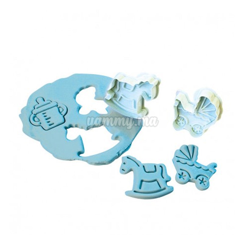 4 Emporte-pièces Bébé Naissance Baptème poussoir 4 Emporte-pièces Bébé Naissance Baptème poussoir