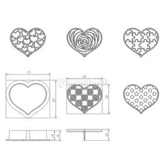 SET. 6 Emporte-pièces Coeur