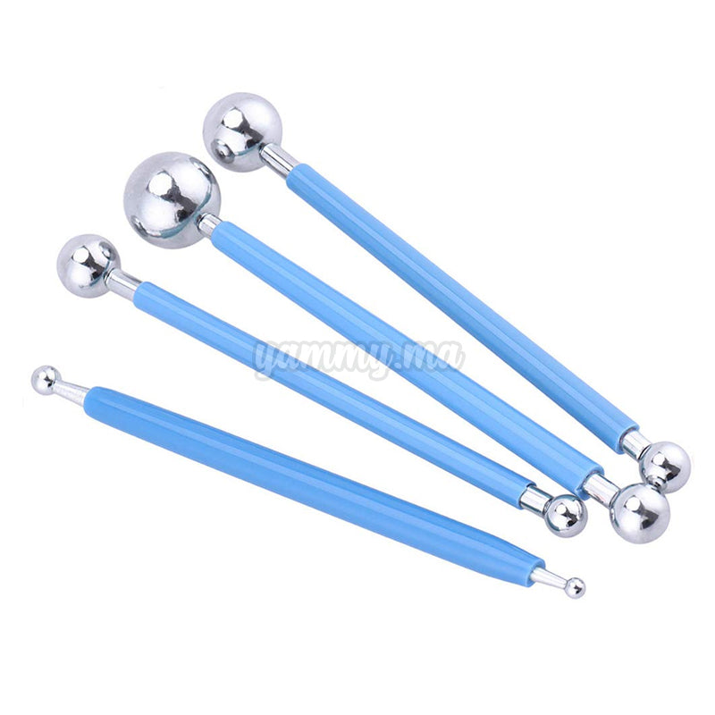 4 Ebauchoirs Boule pour Pâte à Sucre 4 Ebauchoirs Boule pour Pâte à Sucre