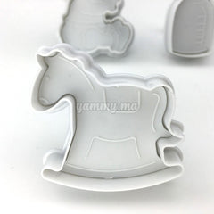 Set 3 Emporte-Pièces avec Poussoir Bébé Naissance Baptème