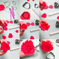 Lot 4 Emporte-pièces Fleur en Acier-inoxydable