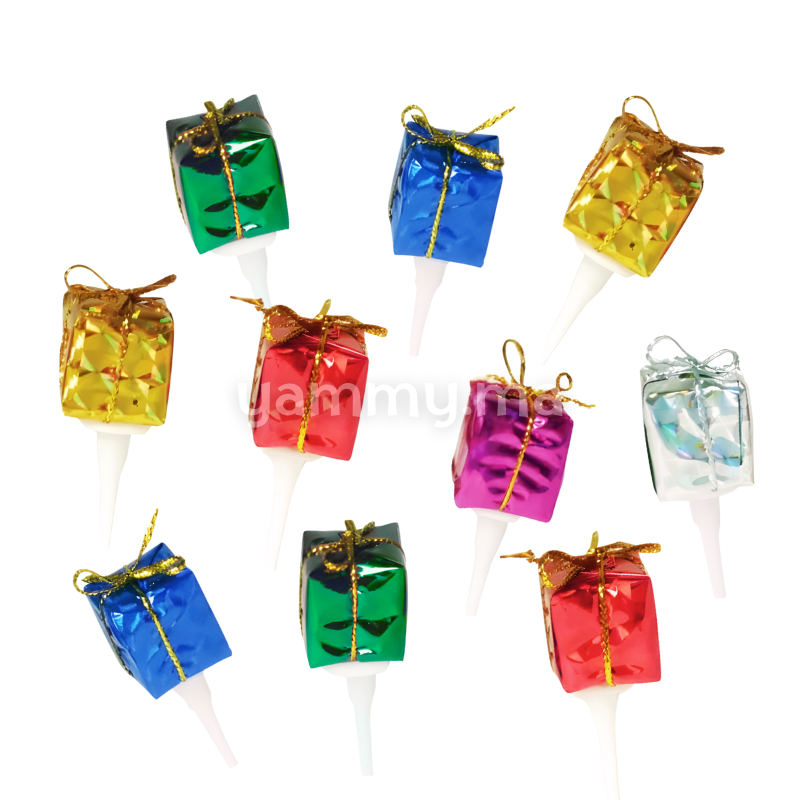 Mini Cadeaux 1,5 cm pour Décor de Bûche de Noël (x10)