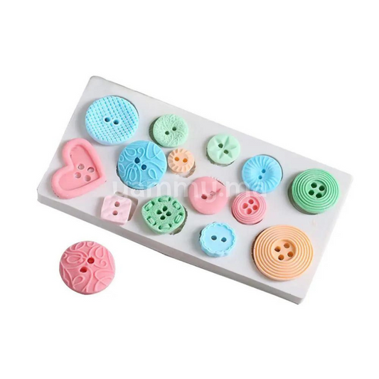 Moule Silicone pate a sucre 14 Boutons Divers