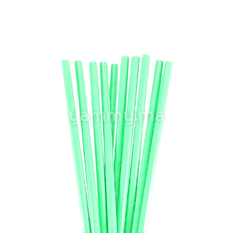 25 Pailles Papier pour Cake Pops Vert