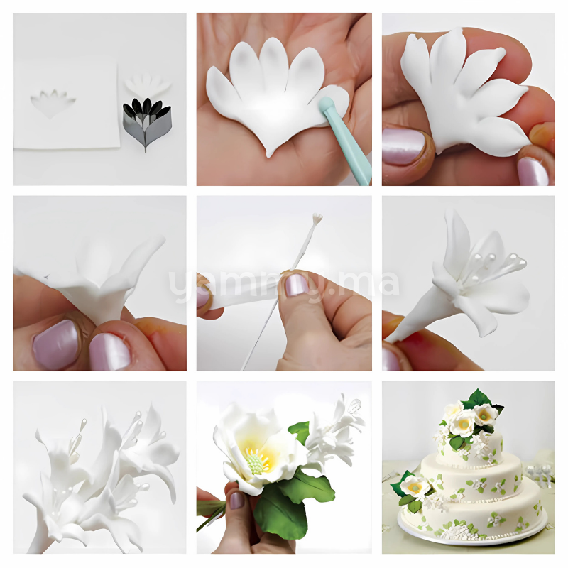 SET. 3 Emporte-pièces Pétales de Tubéreuse en Inox