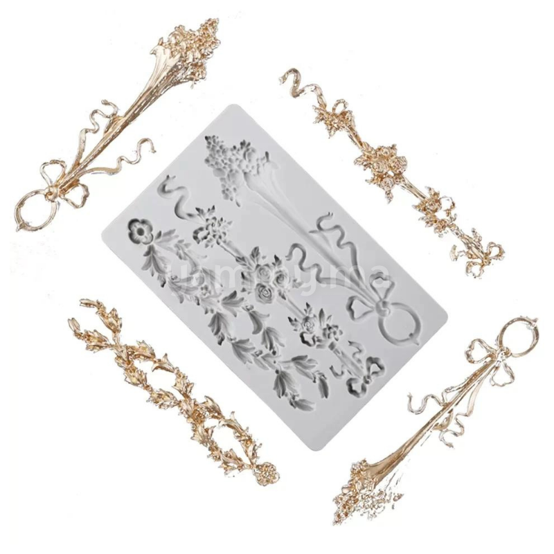 Moule Silicone 3 Guirlande de Fleurs Vintage