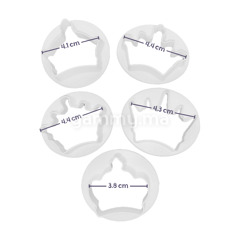 SET. 5 Emporte-pièces Mini Couronnes