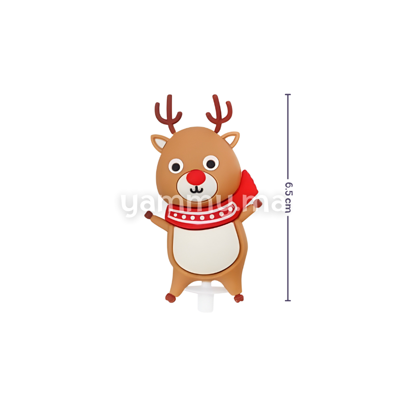 Hello Cerf 6.5 cm pour Décor de Bûche de Noël (x5)