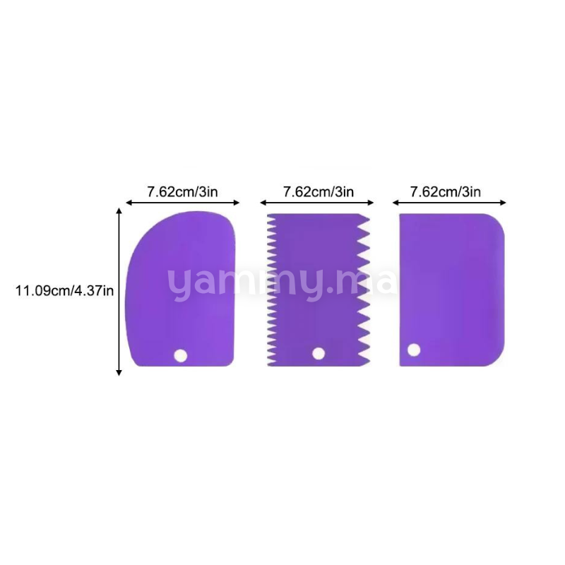 Lot de 3 Peignes en Plastique de Décoration Gâteau