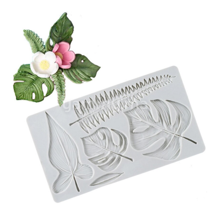 Moule Silicone 5 Feuilles Tropicales