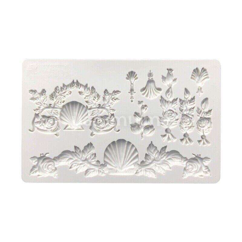 Moule Silicone 8 Fleurs et Coquillages