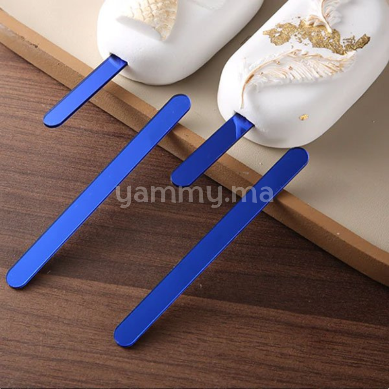 10 Bâtonnets de Glace en acrylique Réutilisables Bleu 11.5 cm
