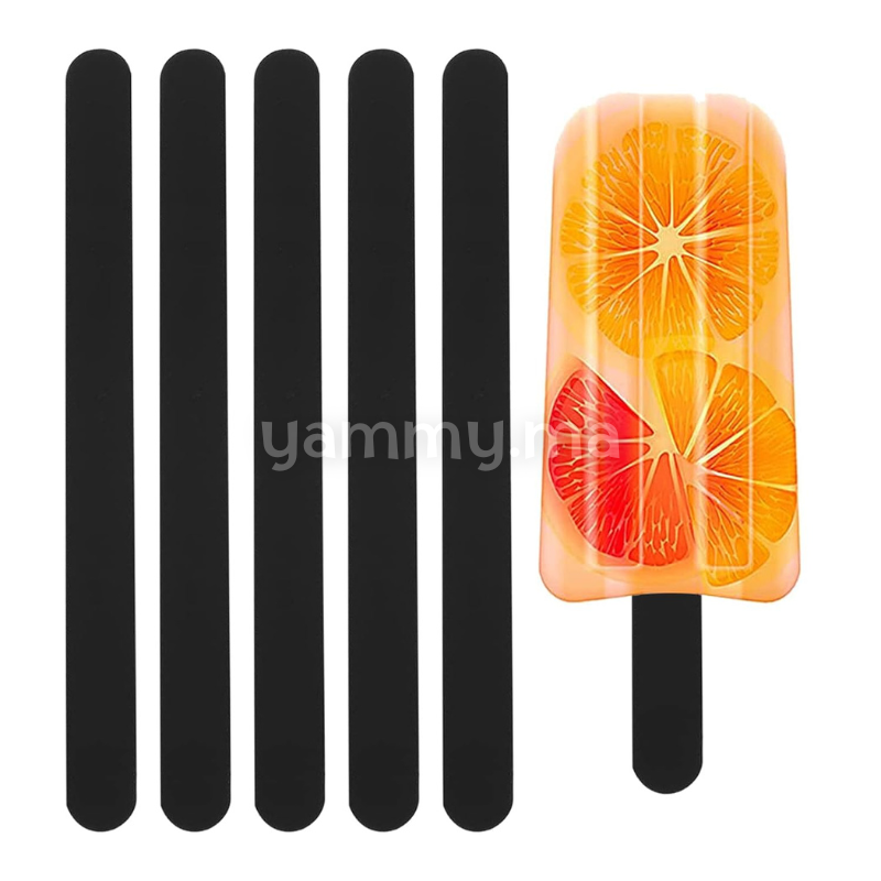 10 Bâtonnets de Glace en acrylique Réutilisables Noir 11.5 cm