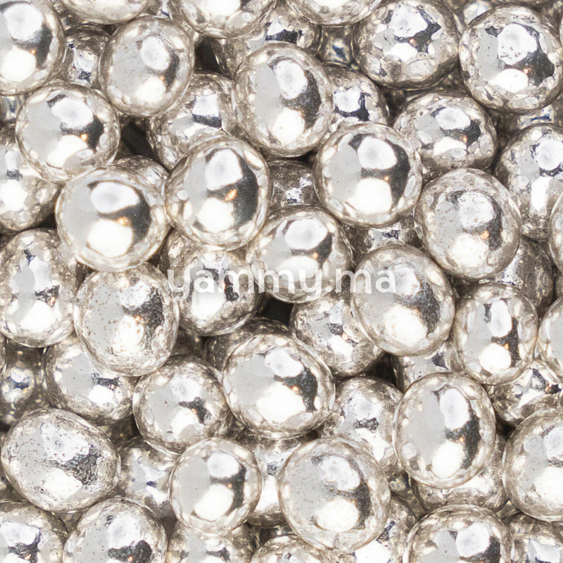 Mini Boules Croustillantes Argenté Métallique Ø 7 mm 100 gr - Marone