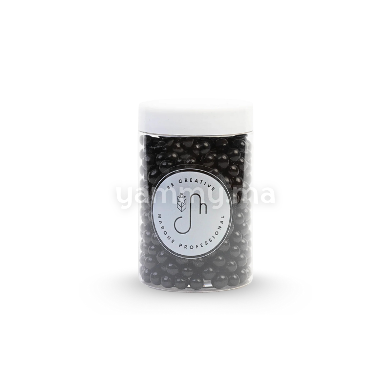 Mini Boules Croustillantes Noir Brillant Ø 7 mm 100 gr - Marone