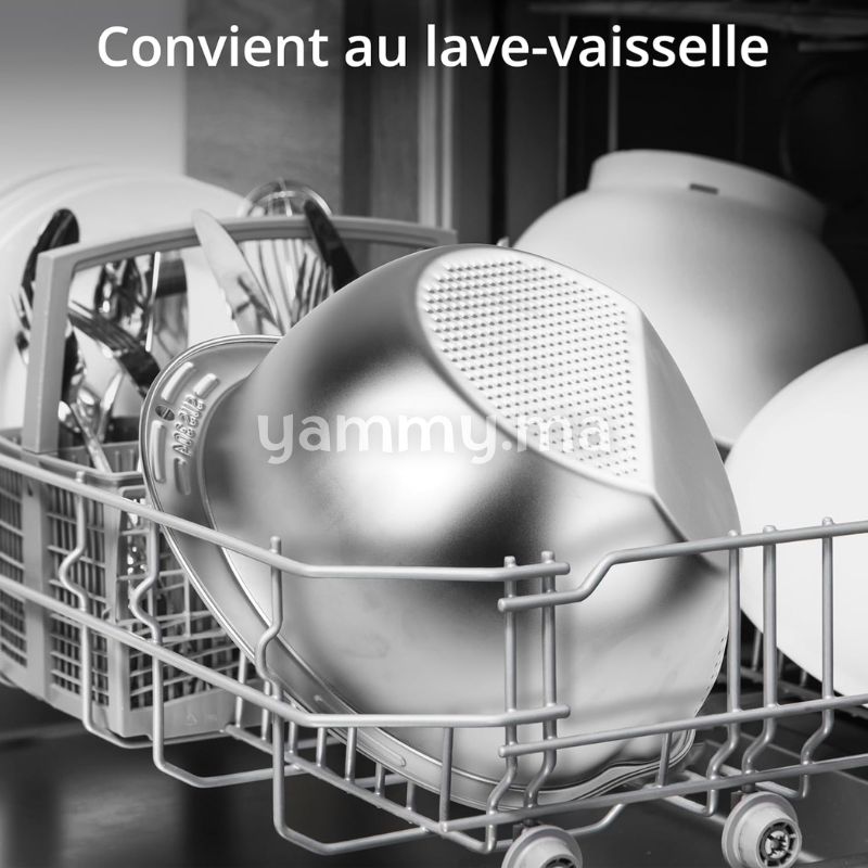 Bol et Passoire de Lavage de Riz et Légumes en Inox Ø 24 cm