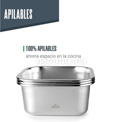 Conteneur Carré en Inox 18/10 "ECOINOX" 1500ml - Lacor