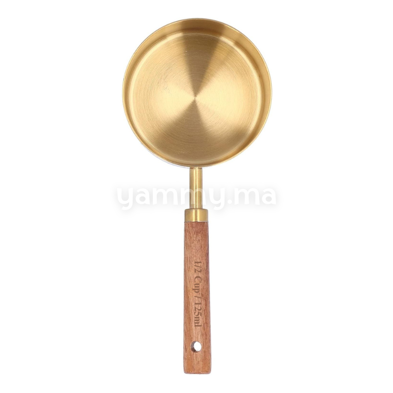 Cuillère et Casserole à Mesurer en Inox Doré 125 ml