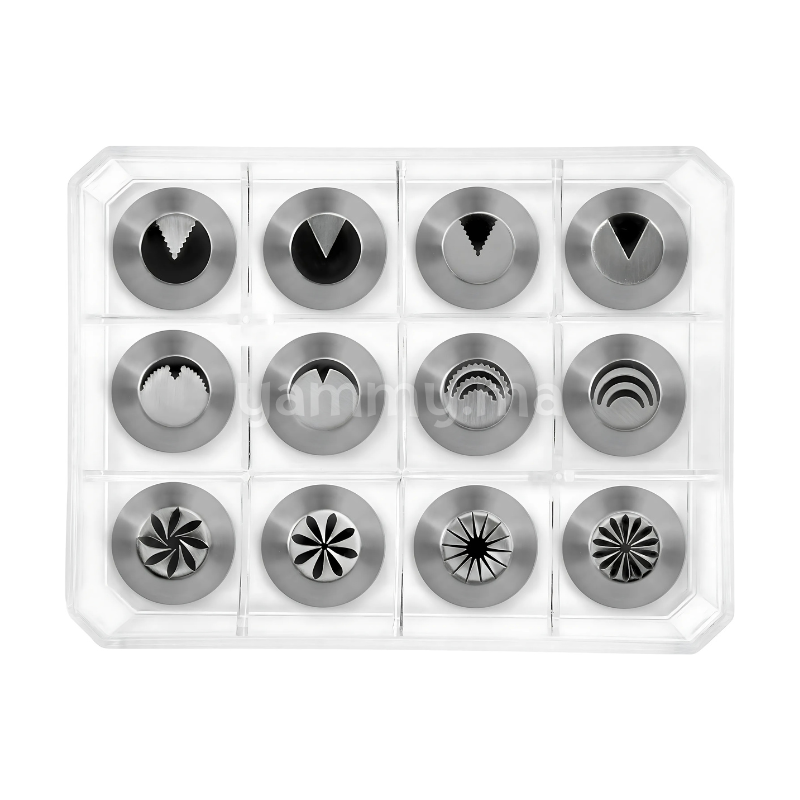SET. 12 Douilles Inox Russes Standard Ø 1,6 cm x H 4 cm – Ibili 252000