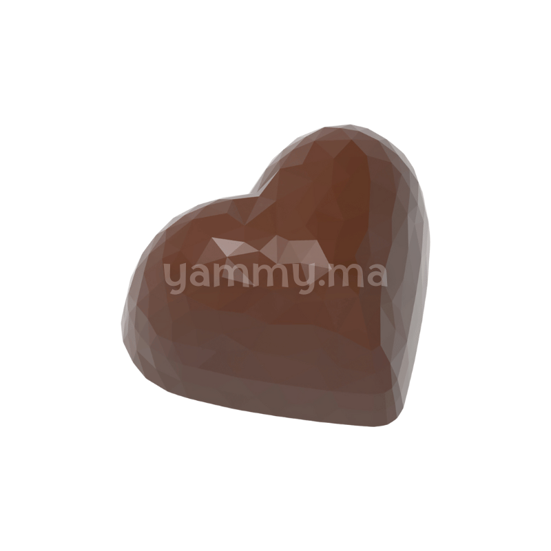 Moule à Chocolat en Polycarbonate Coeur Facette "CW1913" 13gr - Chocolate World