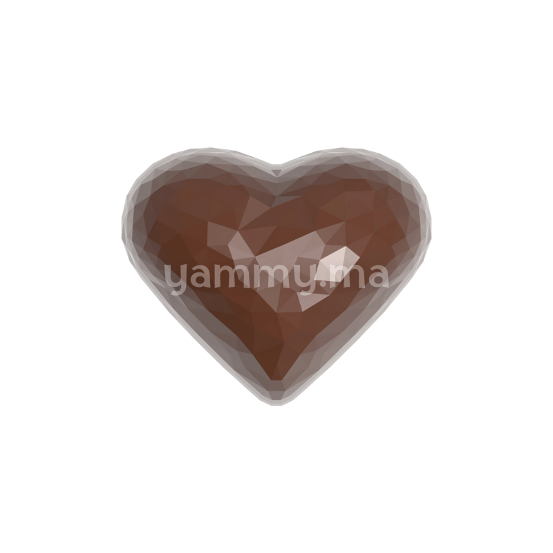 Moule à Chocolat en Polycarbonate Coeur Facette "CW1913" 13gr - Chocolate World